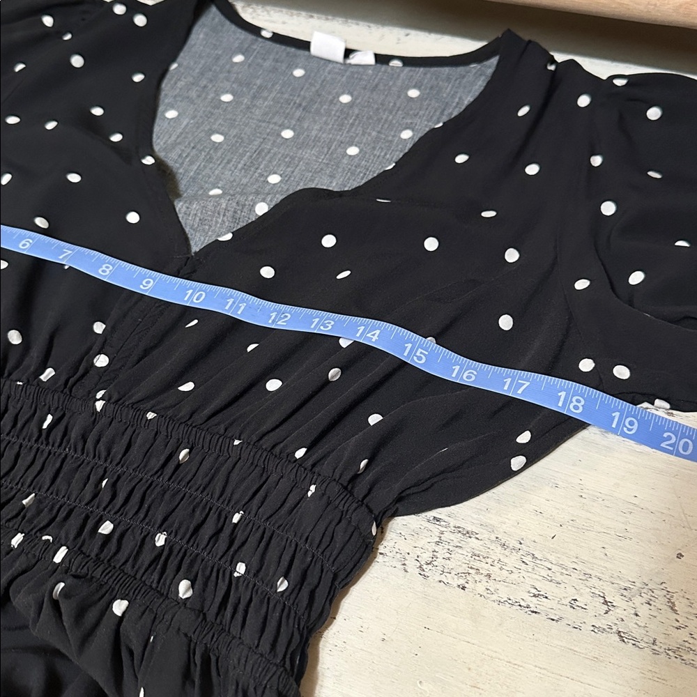 Smock Waist Polka Dot Maxi Dress - Picture 8 of 12